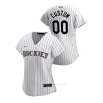 Camiseta Beisbol Mujer Colorado Rockies Personalizada 2020 Replica Primera Blanco