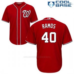 Camiseta Beisbol Hombre Washington Nationals Wilson Ramos Rojo Autentico Coleccion Cool Base