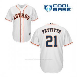 Camiseta Beisbol Hombre Houston Astros Andy Pettitte 21 Blanco 1ª Cool Base