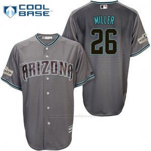 Camiseta Beisbol Hombre Arizona Diamondbacks 2017 Postemporada 26 Shelby Miller Gris Cool Base