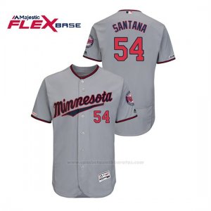 Camiseta Beisbol Hombre Minnesota Twins Ervin Santana 150th Aniversario Patch Autentico Flex Base Gris