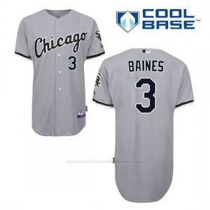 Camiseta Beisbol Hombre Chicago White Sox Harold Baines 3 Gris Cool Base