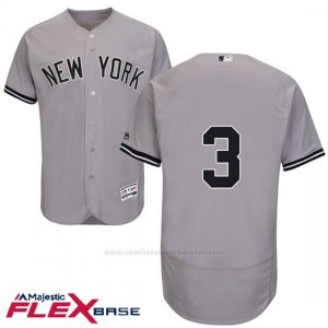 Camiseta Beisbol Hombre New York Yankees Babe Ruth Autentico Coleccion Flex Base Gris