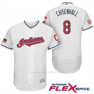 Camiseta Beisbol Hombre Cleveland Indians 2017 Estrellas y Rayas Lonnie Chisenhall Blanco Flex Base