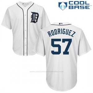 Camiseta Beisbol Hombre Detroit Tigers 57 Francisco Rodriguez Blanco Cool Base