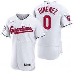 Camiseta Beisbol Hombre Cleveland Guardians Andres Gimenez Autentico Primera Blanco
