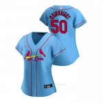 Camiseta Beisbol Mujer St. Louis Cardinals Adam Wainwright 2020 Replica Alterno Azul