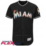 Camiseta Beisbol Hombre Miami Marlins Blank Negro Flex Base Autentico Coleccion
