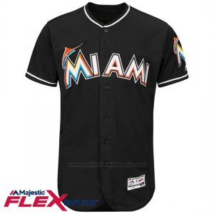 Camiseta Beisbol Hombre Miami Marlins Blank Negro Flex Base Autentico Coleccion