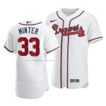 Camiseta Beisbol Hombre Atlanta Braves A.j. Minter Autentico Primera Blanco