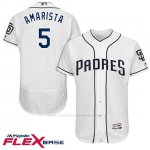 Camiseta Beisbol Hombre San Diego Padres 5 Alexi Amarista Blanco 2017 Flex Base