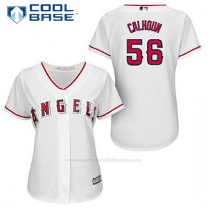 Camiseta Beisbol Hombre Los Angeles Angels Kole Calhoun 56 Blanco 1ª Cool Base