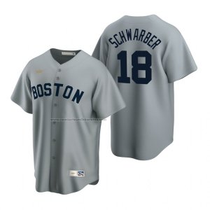 Camiseta Beisbol Hombre Boston Red Sox Kyle Schwarber Cooperstown Collection Road Gris