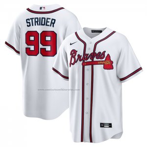 Camiseta Beisbol Hombre Atlanta Braves Spencer Strider Replica Blanco