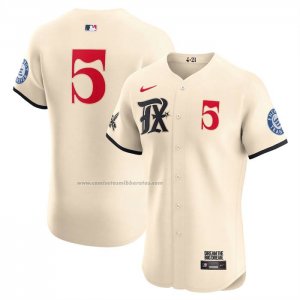 Camiseta Beisbol Hombre Texas Rangers Corey Seager 2025 City Connect Elite Crema