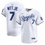 Camiseta Beisbol Hombre Kansas City Royals Bobby Witt Jr Alterno Limited Blanco
