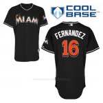 Camiseta Beisbol Hombre Miami Marlins Jose Fernandez 16 Negro Alterno Cool Base