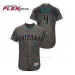 Camiseta Beisbol Hombre Arizona Diamondbacks Ketel Marte 150th Aniversario Patch Autentico Flex Base Gris Teal