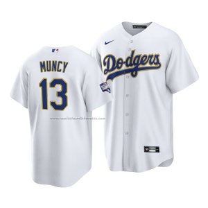 Camiseta Beisbol Hombre Los Angeles Dodgers Max Muncy 2021 Gold Program Replica Blanco