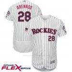 Camiseta Beisbol Hombre Colorado Rockies 2017 Estrellas y Rayas Nolan Arenado 28 28 Blanco Flex Base