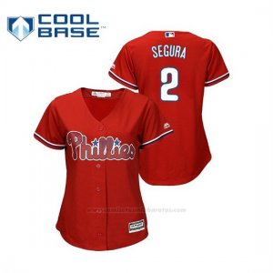 Camiseta Beisbol Mujer Philadelphia Phillies Jean Segura Cool Base Majestic Alternato Rojo