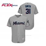 Camiseta Beisbol Hombre Miami Marlins Caleb Smith 150th Aniversario Patch 2019 Flex Base Gris