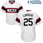 Camiseta Beisbol Hombre Chicago White Sox 25 Adam Laroche Blanco Autentico Coleccion Cool Base