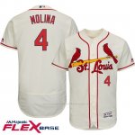 Camiseta Beisbol Hombre St. Louis Cardinals Yadier Molina Crema Autentico Coleccion Flex Base Crema