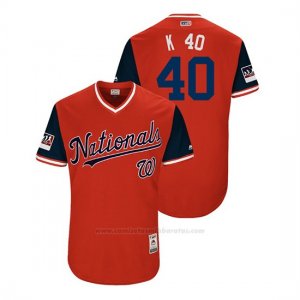 Camiseta Beisbol Hombre Washington Nationals Kelvin Herrera 2018 Llws Players Weekend K 40Rojo