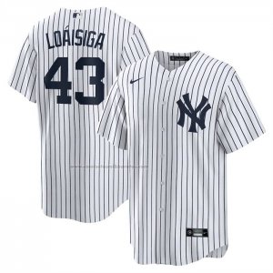 Camiseta Beisbol Hombre New York Yankees Jonathan Loaisiga Primera Replica Blanco