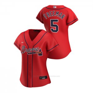 Camiseta Beisbol Mujer Atlanta Braves Freddie Freeman 2020 Replica Alterno Rojo