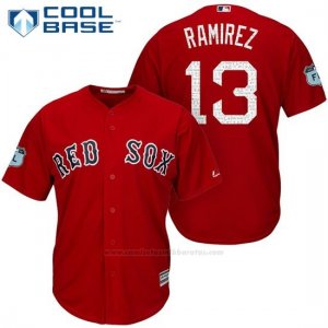 Camiseta Beisbol Hombre Boston Red Sox 13 Hanley Ramirez Rojo 2017 Entrenamiento de Primavera Cool Base Jugador