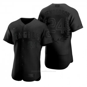Camiseta Beisbol Hombre Los Angeles Angels Rickey Henderson Award Collection Hall Of Fame Negro