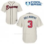 Camiseta Beisbol Hombre Atlanta Braves 3 Dale Murphy Crema Alterno Cool Base