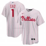 Camiseta Beisbol Hombre Philadelphia Phillies NO 1 Dad Primera Replica Blanco