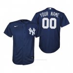Camiseta Beisbol Nino New York Yankees Personalizada Replica Alterno Azul