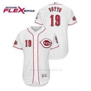 Camiseta Beisbol Hombre Cincinnati Reds Joey Votto 150th Aniversario Patch Flex Base Blanco