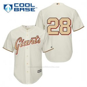 Camiseta Beisbol Hombre San Francisco Giants Buster Posey 28 Crema Conmemorativo Cool Base