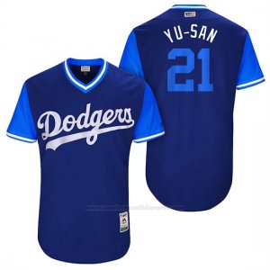 Camiseta Beisbol Hombre Los Angeles Dodgers 2017 Little League World Series Yu Darvish Royal