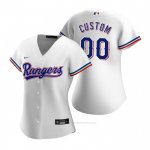 Camiseta Beisbol Mujer Texas Rangers Personalizada Replica Primera Blanco