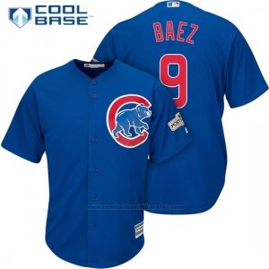 Camiseta Beisbol Hombre Chicago Cubs 2017 Postemporada 9 Javier Baez Cool Base