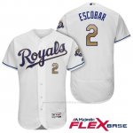 Camiseta Beisbol Hombre Kansas City Royals Alcides Escobar Blanco 50th Season Alterno Flex Base