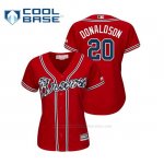 Camiseta Beisbol Mujer Atlanta Braves Josh Donaldson Cool Base Official Alternato Rojo