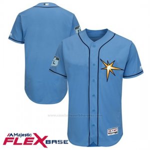 Camiseta Beisbol Hombre Tampa Bay Rays Azul 2017 Entrenamiento de Primavera Flex Base