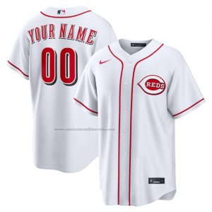 Camiseta Beisbol Hombre Cincinnati Reds Primera Replica Personalizada Blanco1
