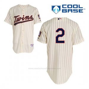 Camiseta Beisbol Hombre Minnesota Twins Brian Dozier 2 Crema Alterno Cool Base