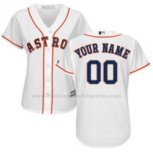 Camiseta Mujer Houston Astros Personalizada Blanco