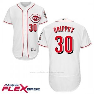 Camiseta Beisbol Hombre Cincinnati Reds 30 Ken Griffey Jr Autentico Coleccion Flex Base Blanco Jugador