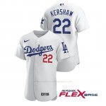 Camiseta Beisbol Hombre Los Angeles Dodgers Clayton Kershaw Autentico Nike Blanco