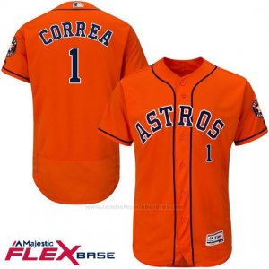 Camiseta Beisbol Hombre Houston Astros Carlos Correa Autentico Coleccion Flex Base Naranja